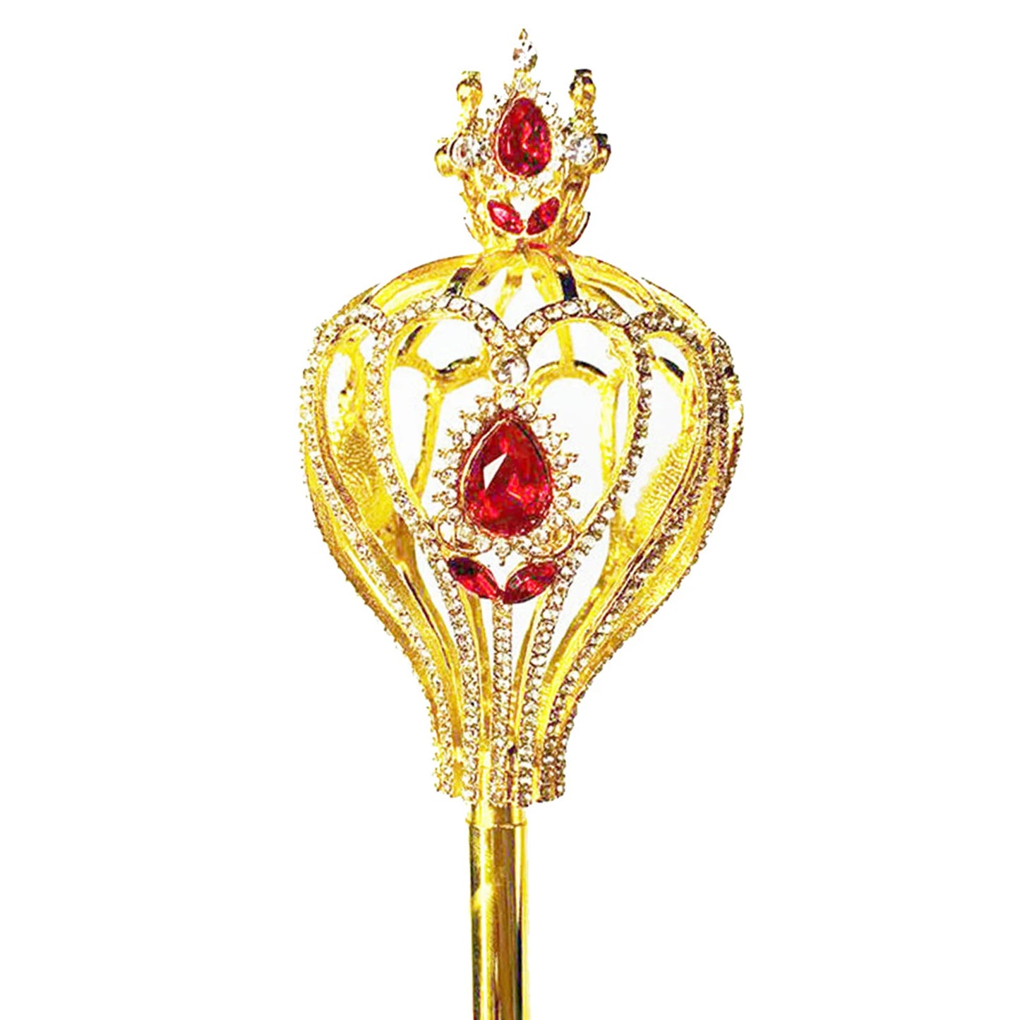 Gold crystal and faux ruby scepter wand