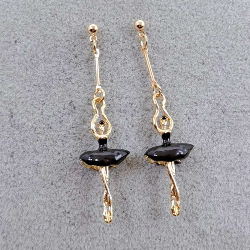Enamel Ballerina and Pointe Shoe Earrings - Elegant Dance Jewelry - Panache Ballet Boutique