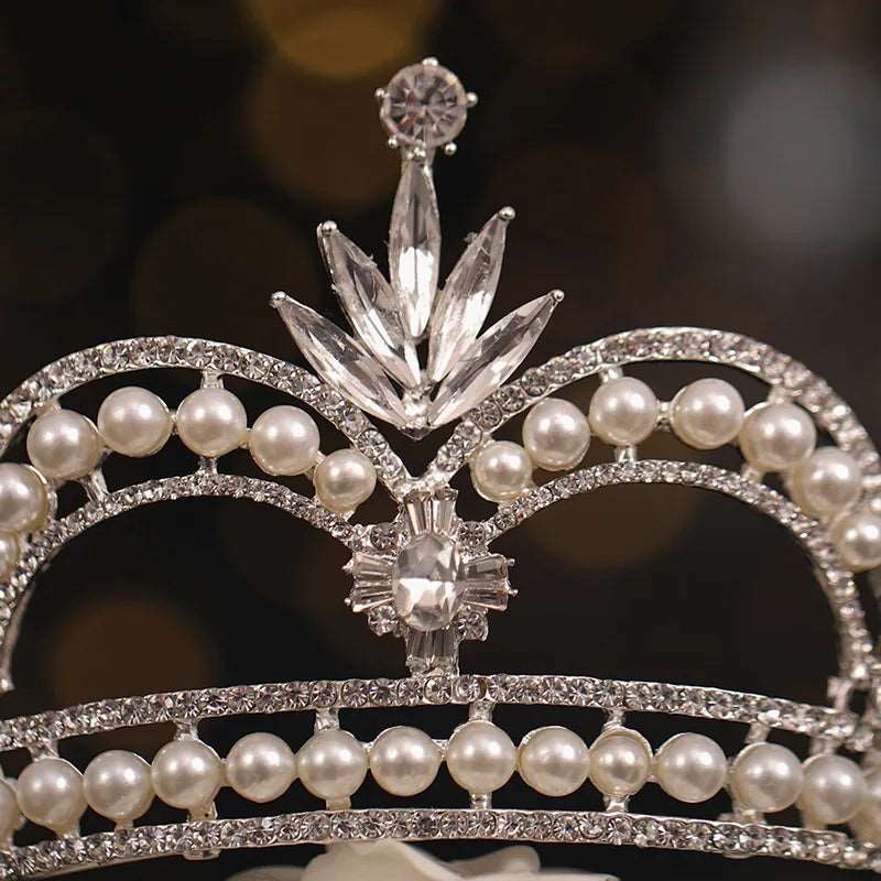 Crystal and pearl wedding bridal and YAGP tiara