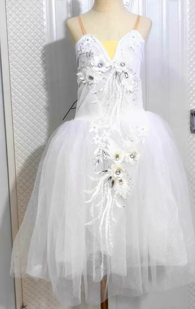 white floral budget romantic tutu for ballet