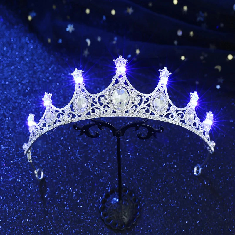 Crystal bridal and ballet tiara with lights