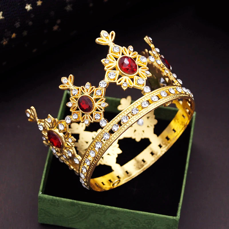 small gold crown with red gems yagp