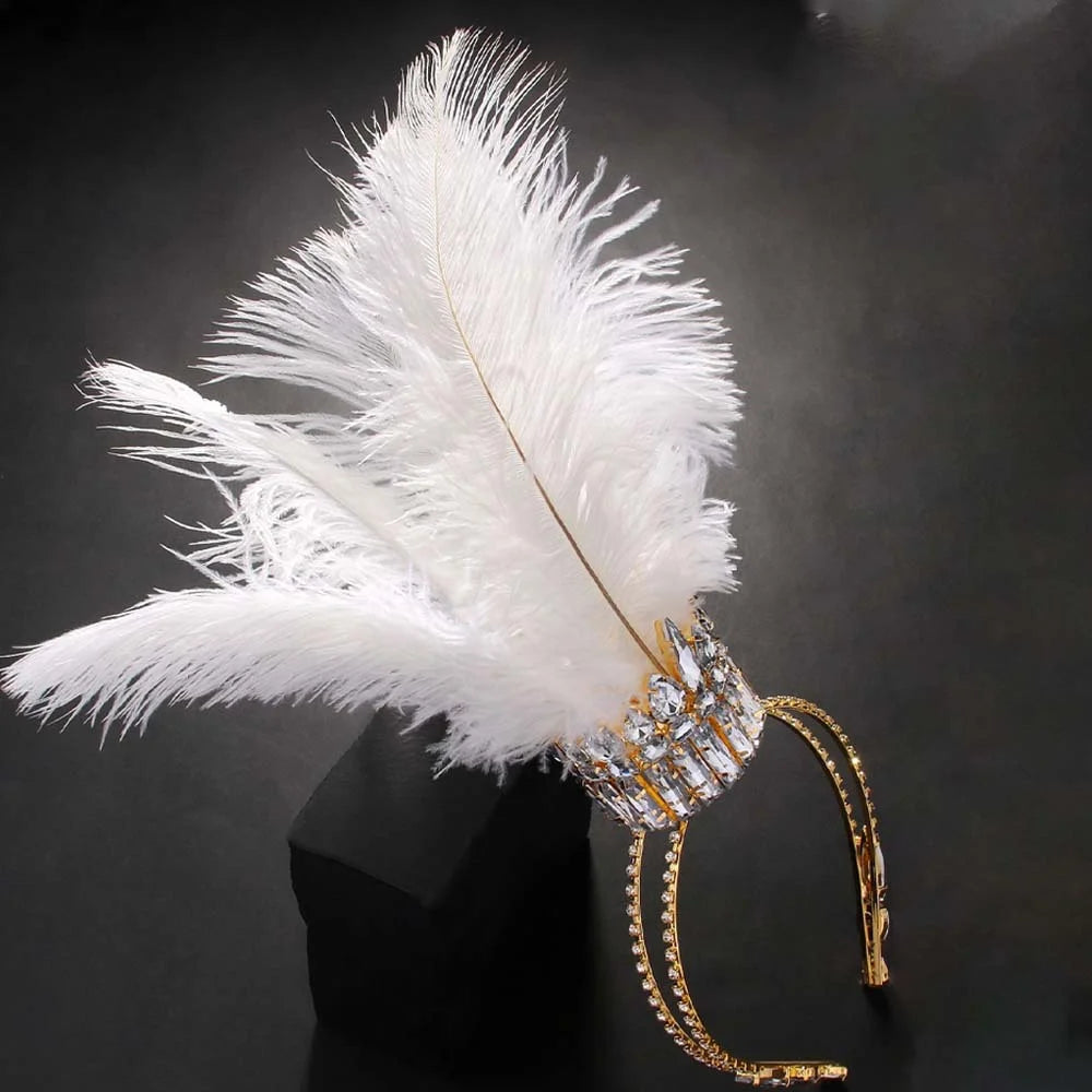 The Crystal Crown Headband feather