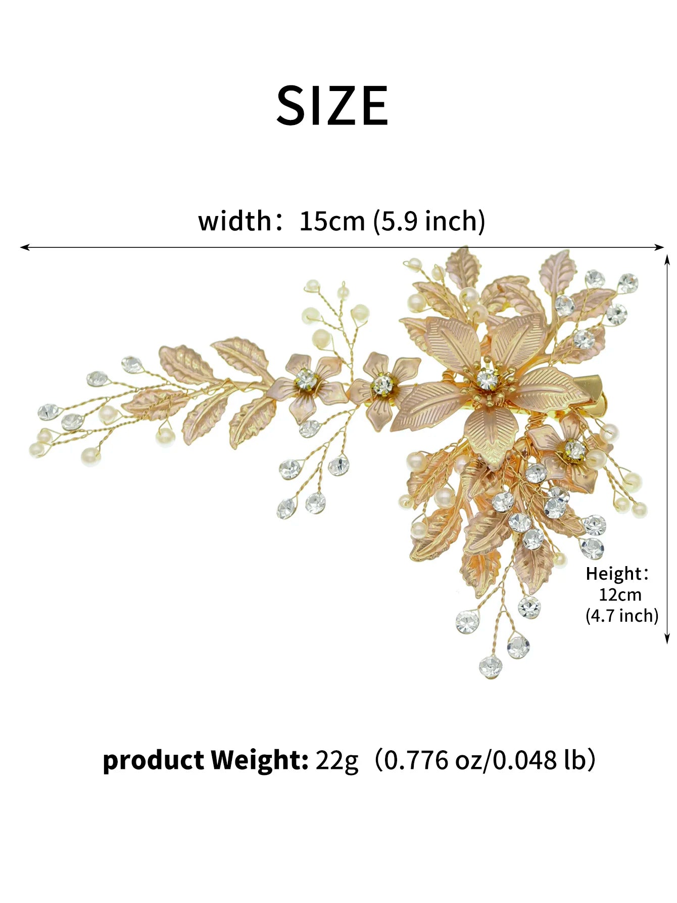 The Catalina Floral Hair clip gold