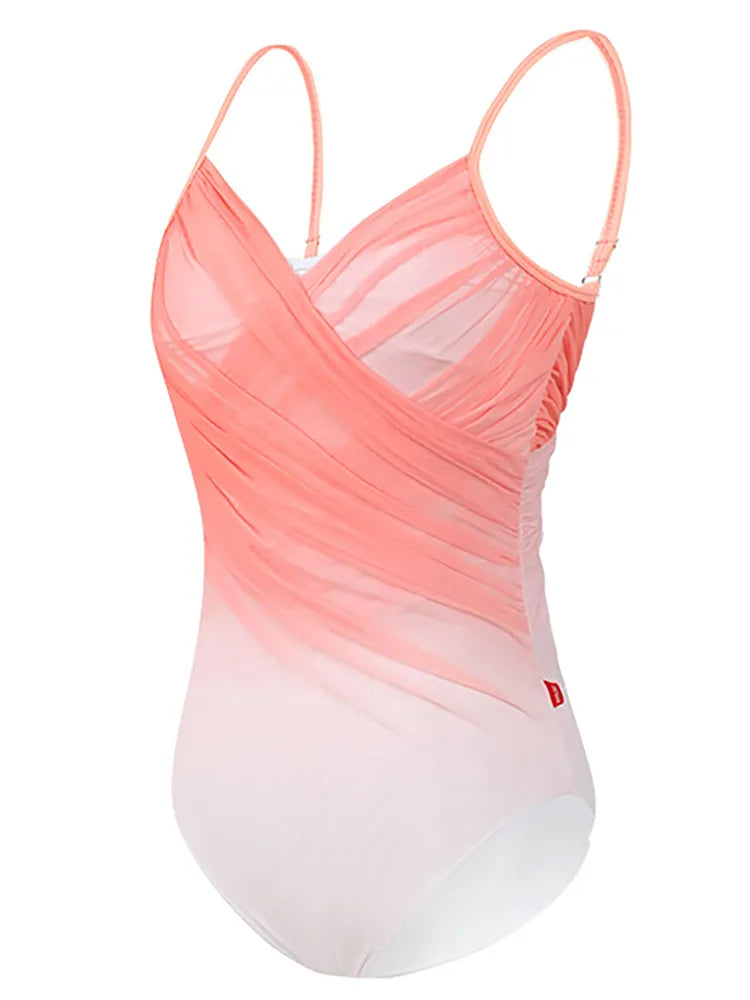 front of pink camisole leotard