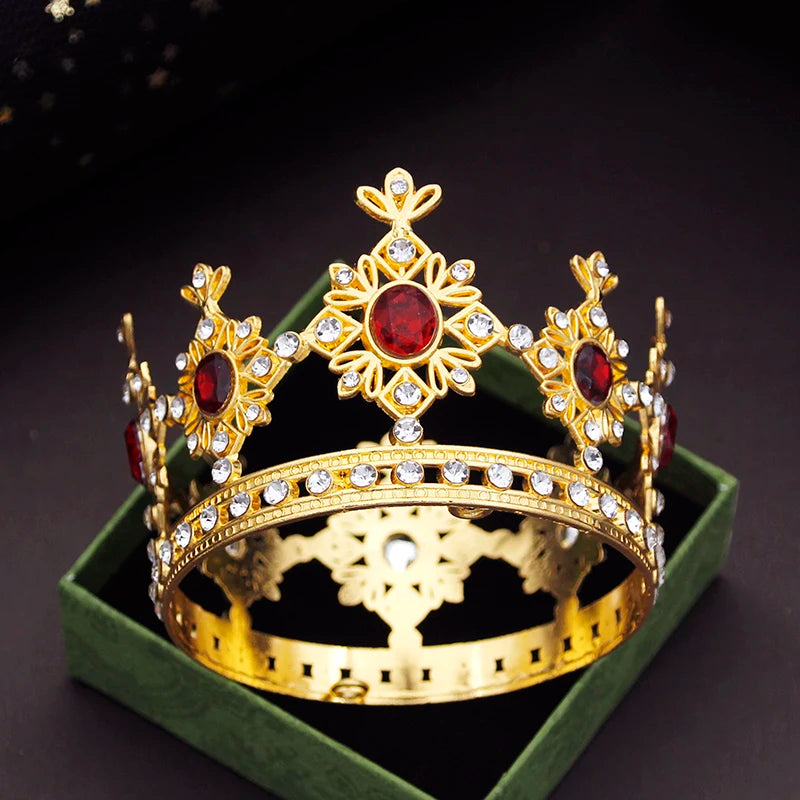 small gold crown with red gems yagp