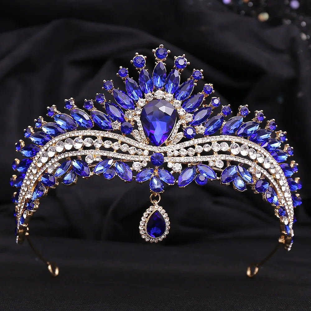 crystal and sapphire ballet and wedding tiara
