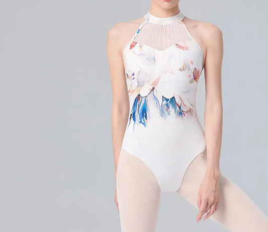 The Shuchun floral Halter Leotard