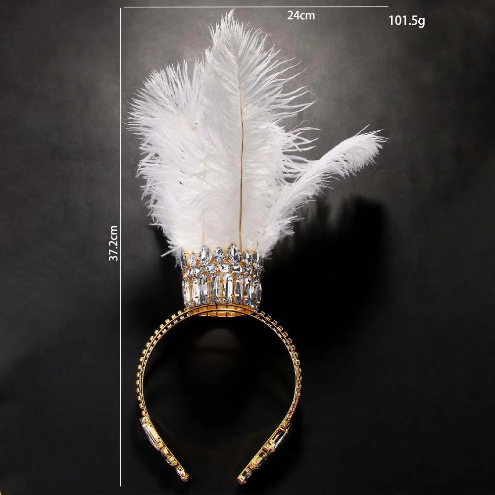 The Crystal Crown Headband feather