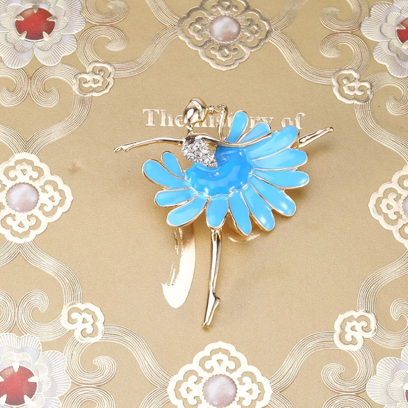 The Inge Ballerina Brooch blue