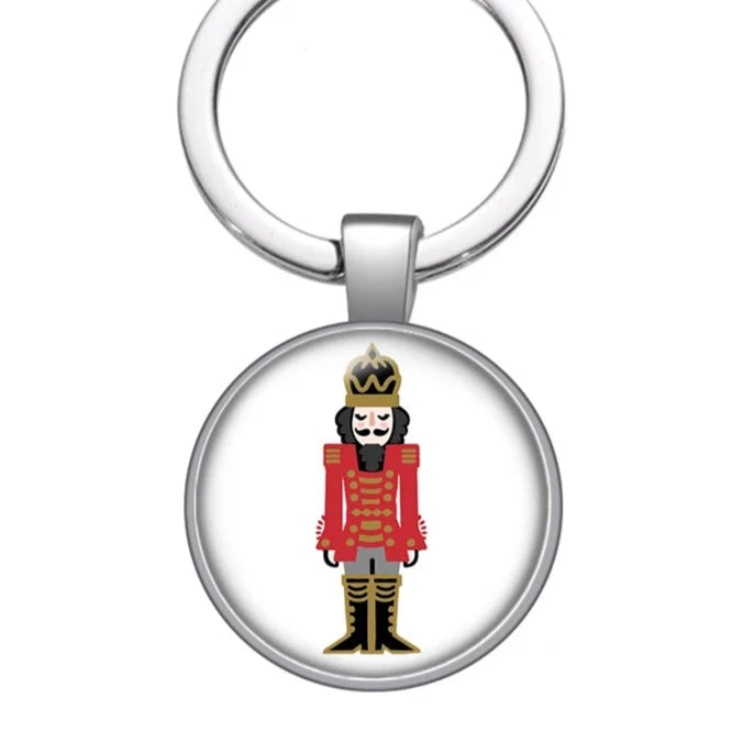 glass cabochon nutcracker keychain ballet