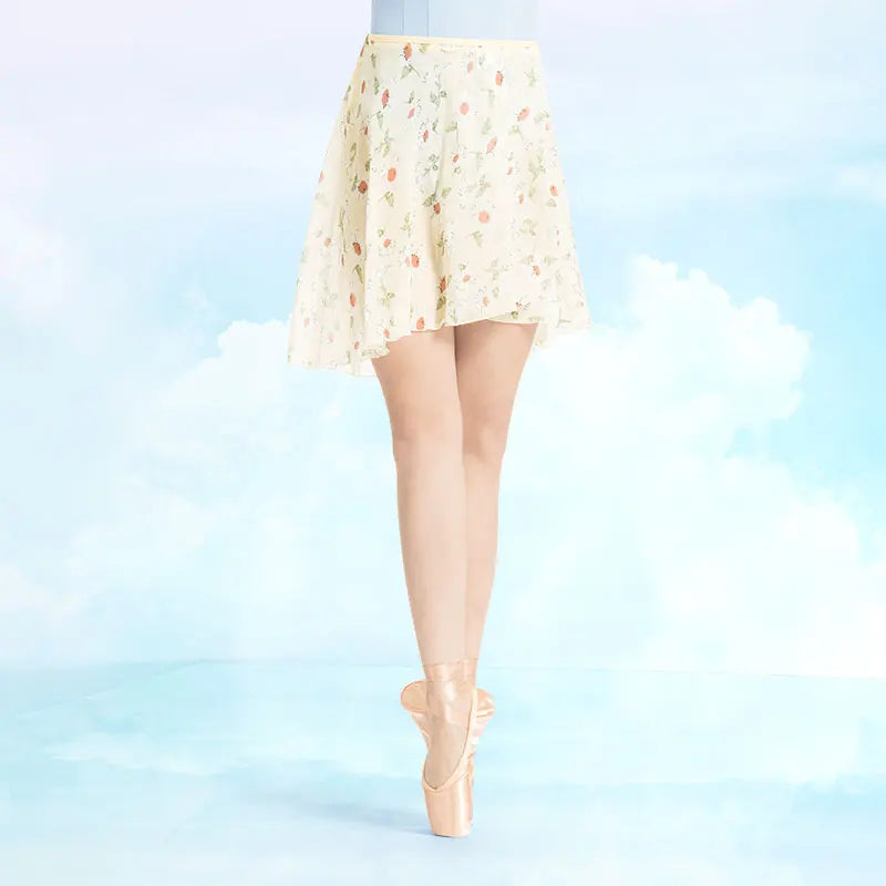 asymetrical yellow floral ballet skirt