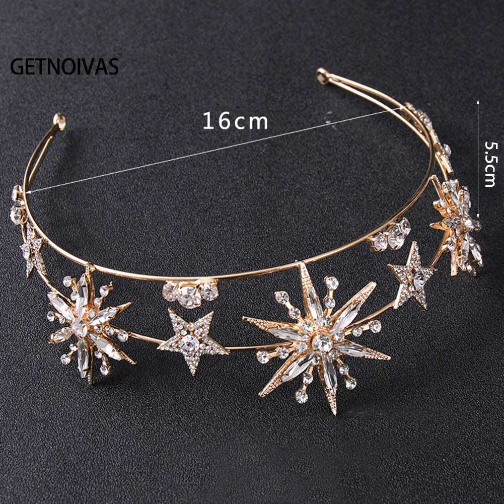 Gold and crystal star tiara bridal ballet and YAGP