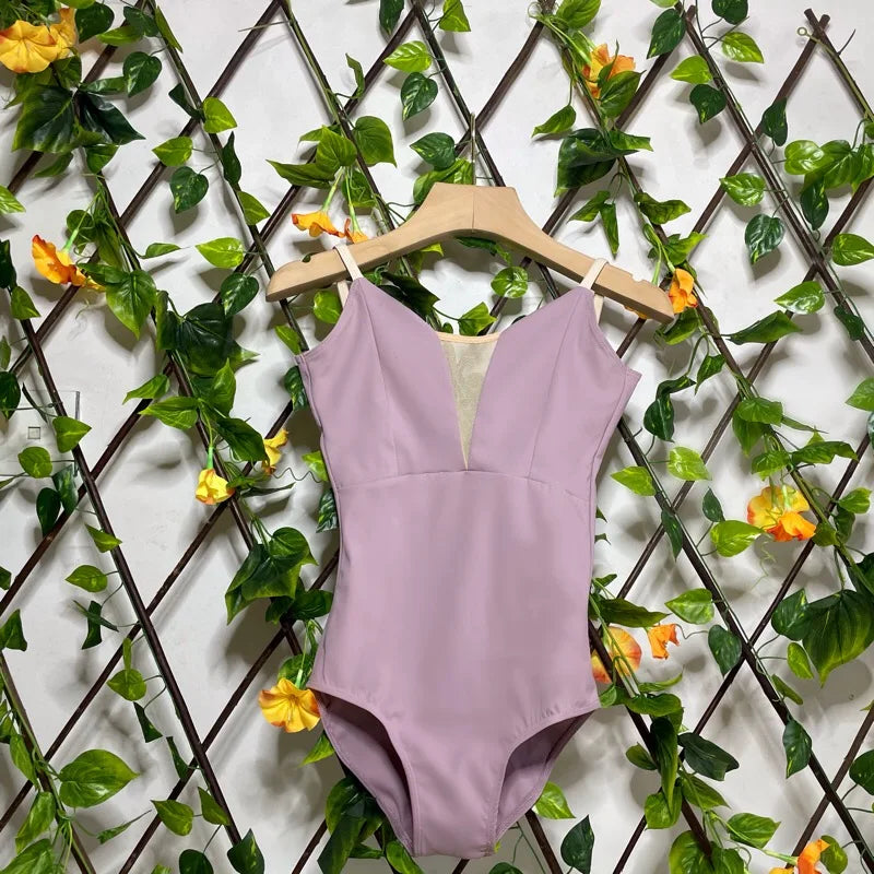 The Margaux Leotard mauve camisole