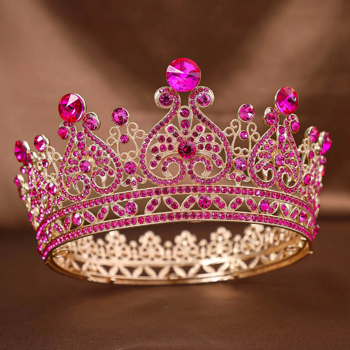 The Dagne Crystal Crown in pink ballet and bridal YAGP