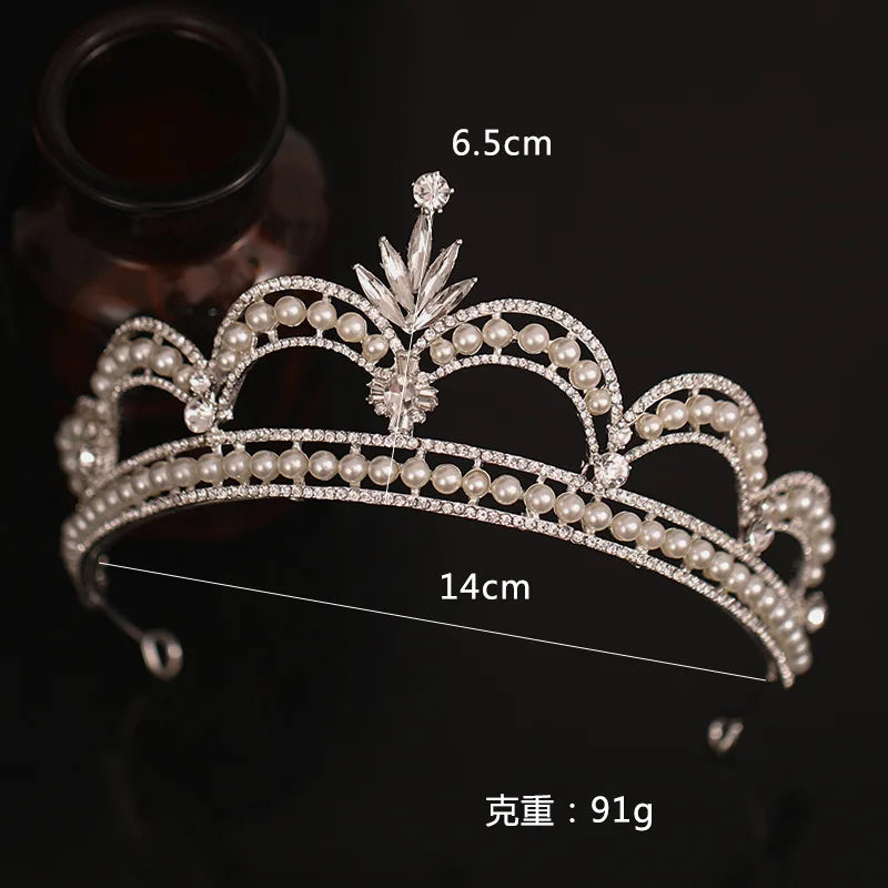 Crystal and pearl wedding bridal and YAGP tiara