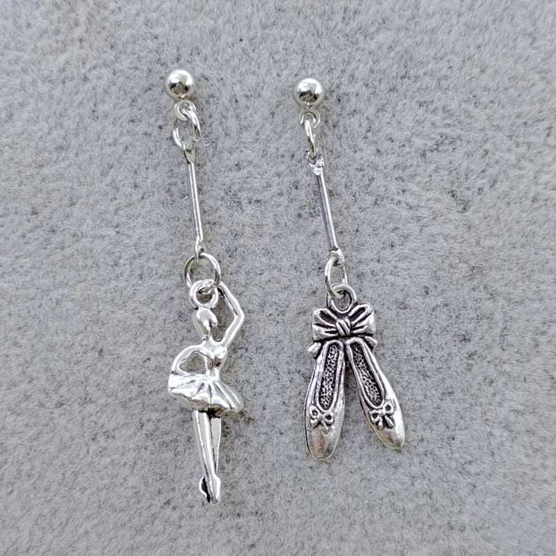 Enamel Ballerina and Pointe Shoe Earrings - Elegant Dance Jewelry - Panache Ballet Boutique