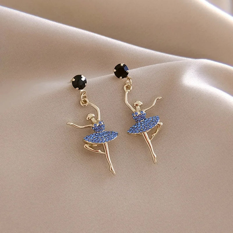 The Kokoro Ballerina Earrings blue and black