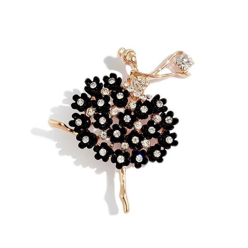 The Paola Ballerina Brooch Crystal Ballerina dance bag pin