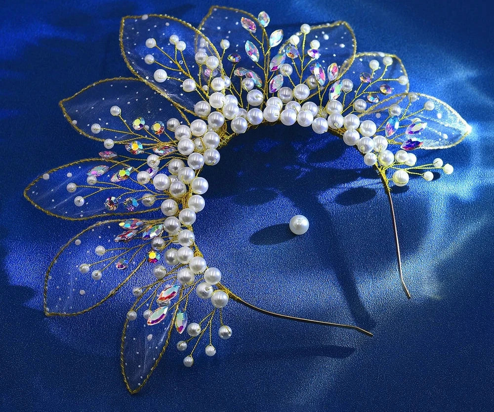 The Janelle Pearl and Crystal Headpiece