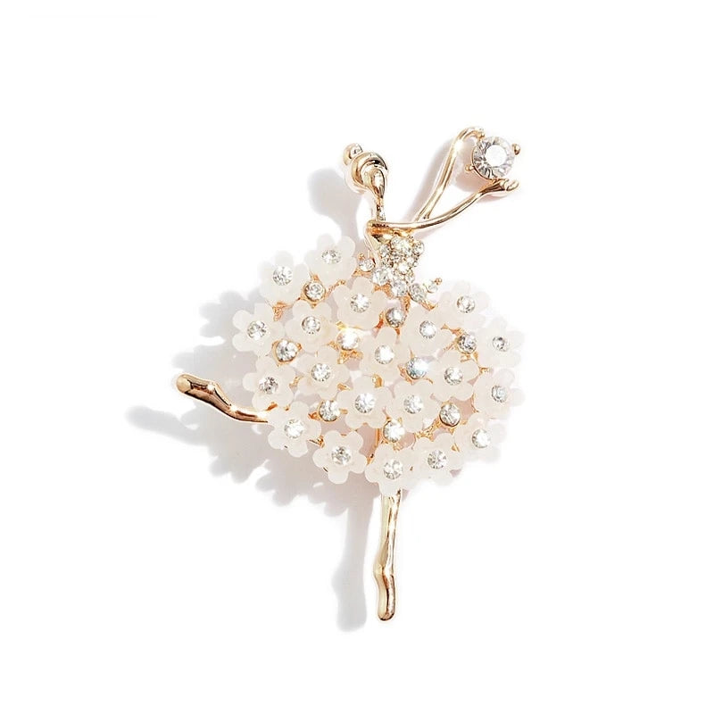 The Paola Ballerina Brooch Crystal Ballerina dance bag pin