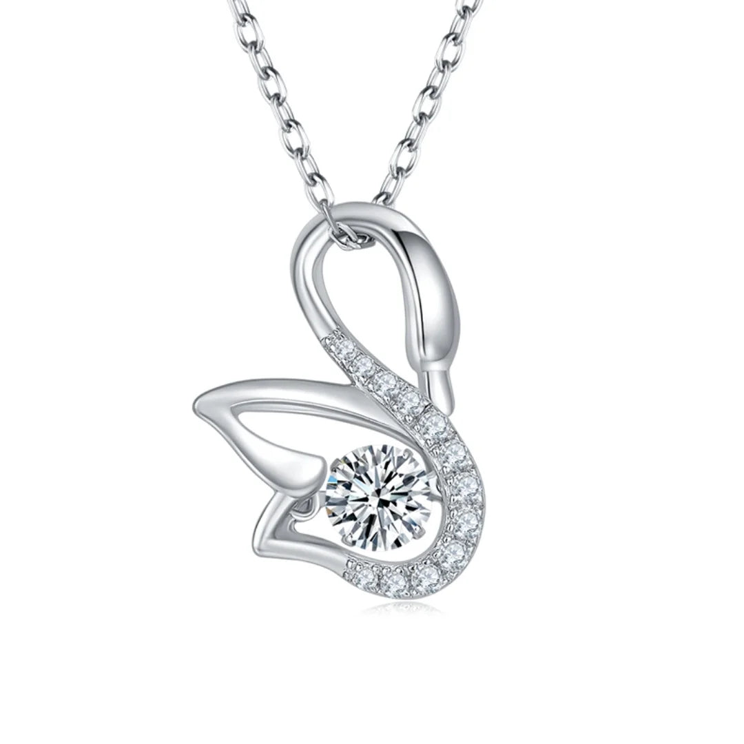 The Crystal and Silver Swan Necklace pendant swan lake necklace