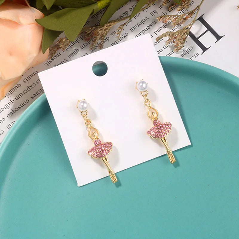 The Kokoro Ballerina Earrings pink and black