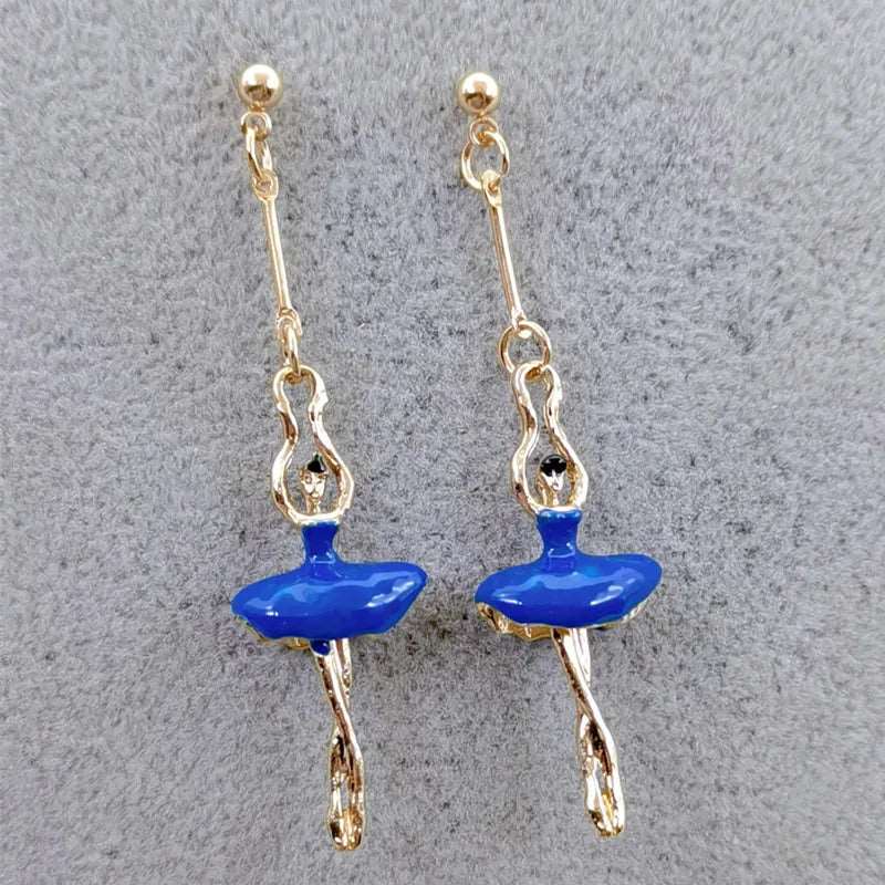 Enamel Ballerina and Pointe Shoe Earrings - Elegant Dance Jewelry - Panache Ballet Boutique