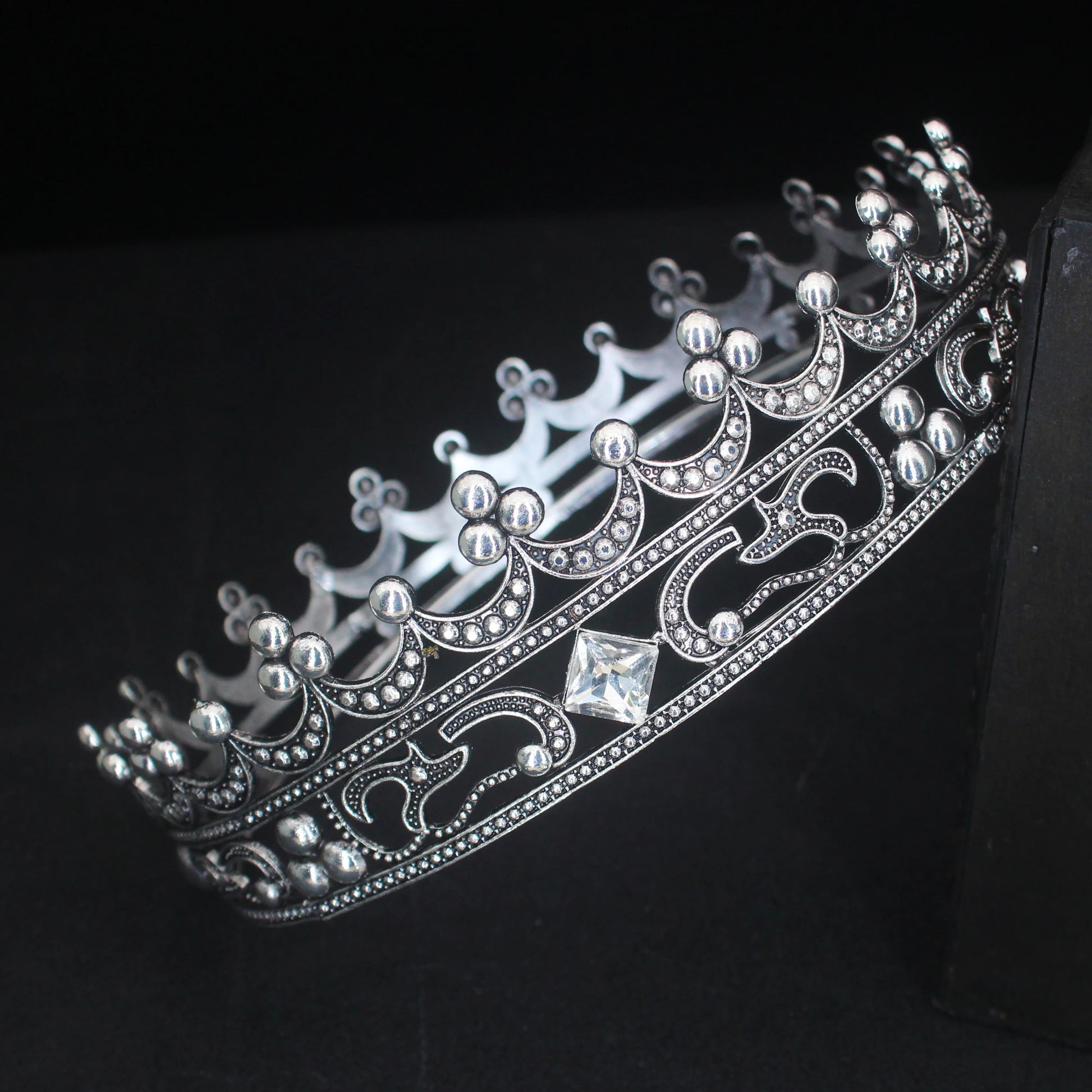 silver ballet and bridal king and queen crown