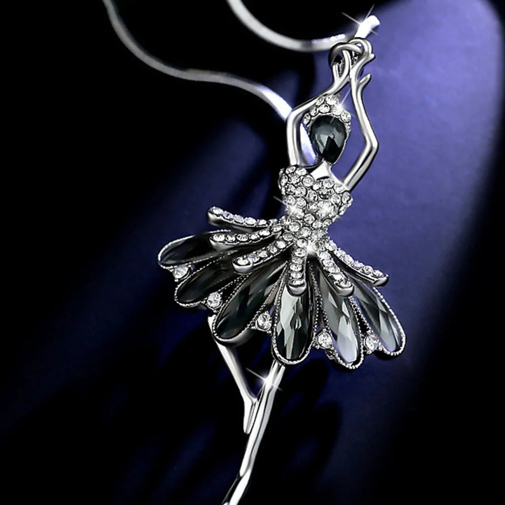 The Liliana Ballerina Pendant Necklace The Liliana Ballerina Pendant Necklace made with black crystals and rhinestones