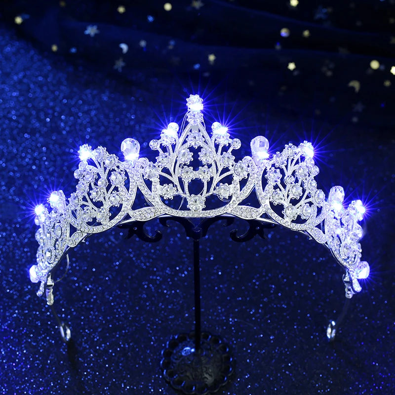 Crystal bridal and ballet tiara with lights