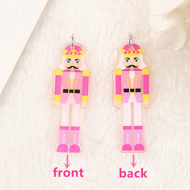 Nutcracker Drop Earrings pink