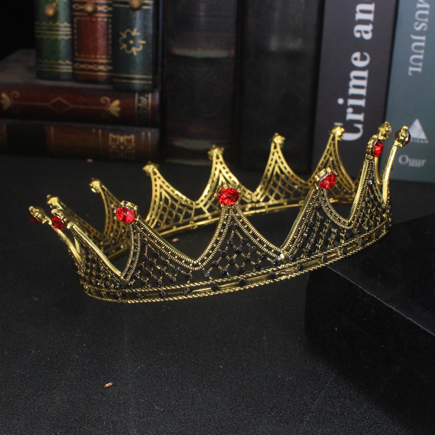 Gold king and queen crown ballet yagp bridal rubies