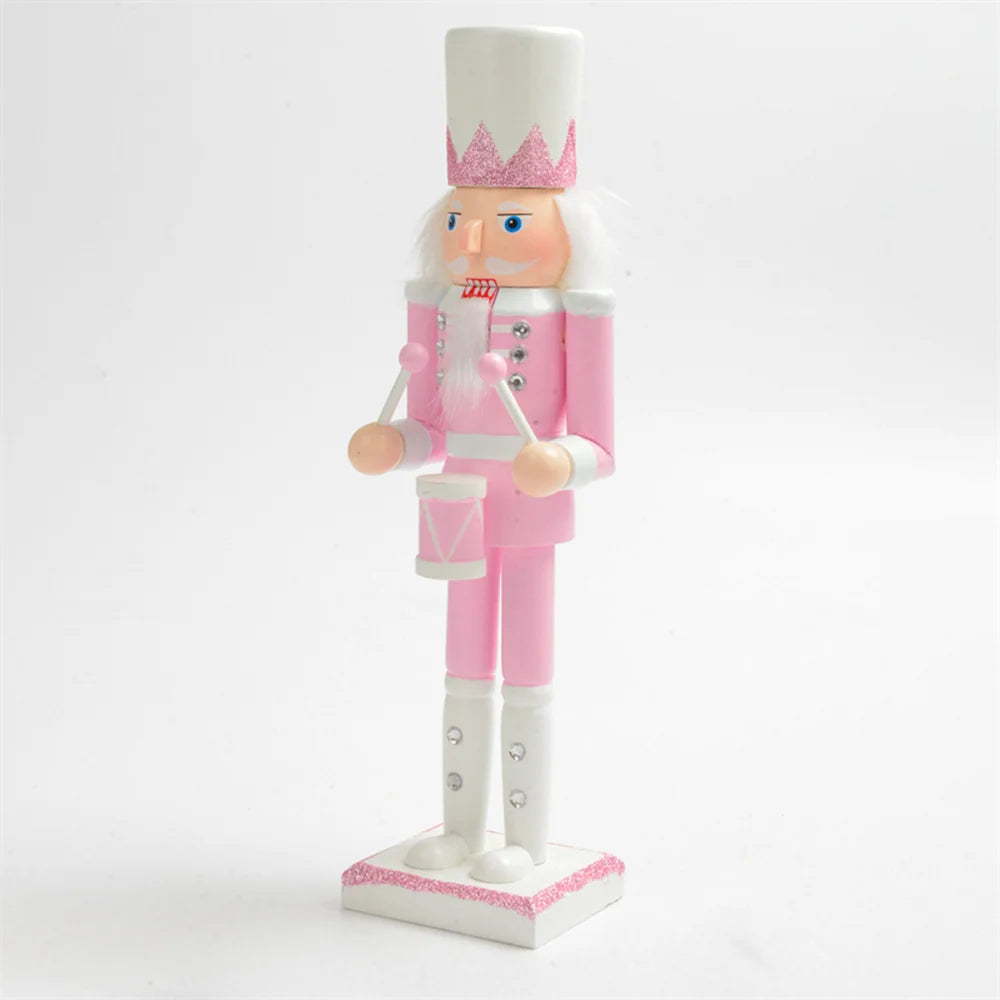 pink and white nutcracker soldier