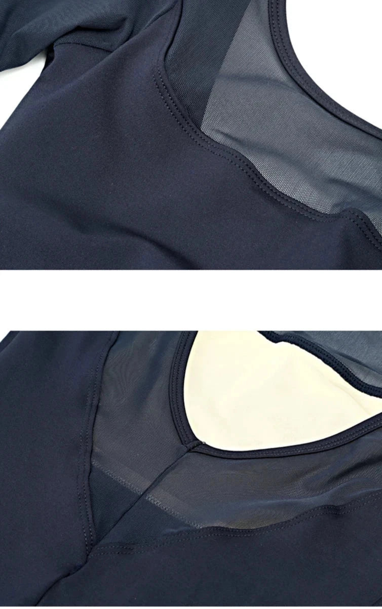 black long puffed sleeve leotard YAGP