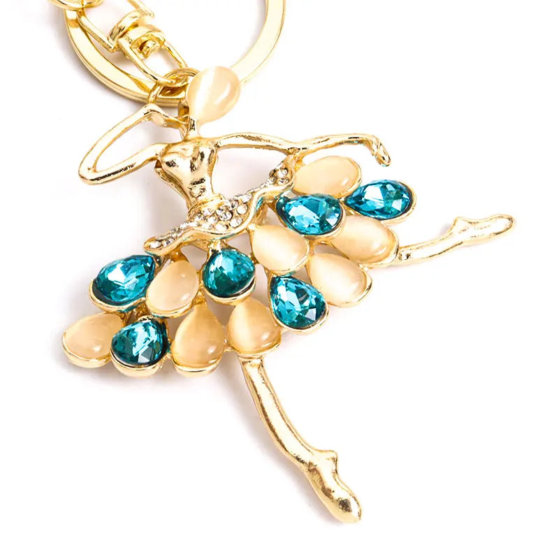 front of ballet dancer ballerina keychain