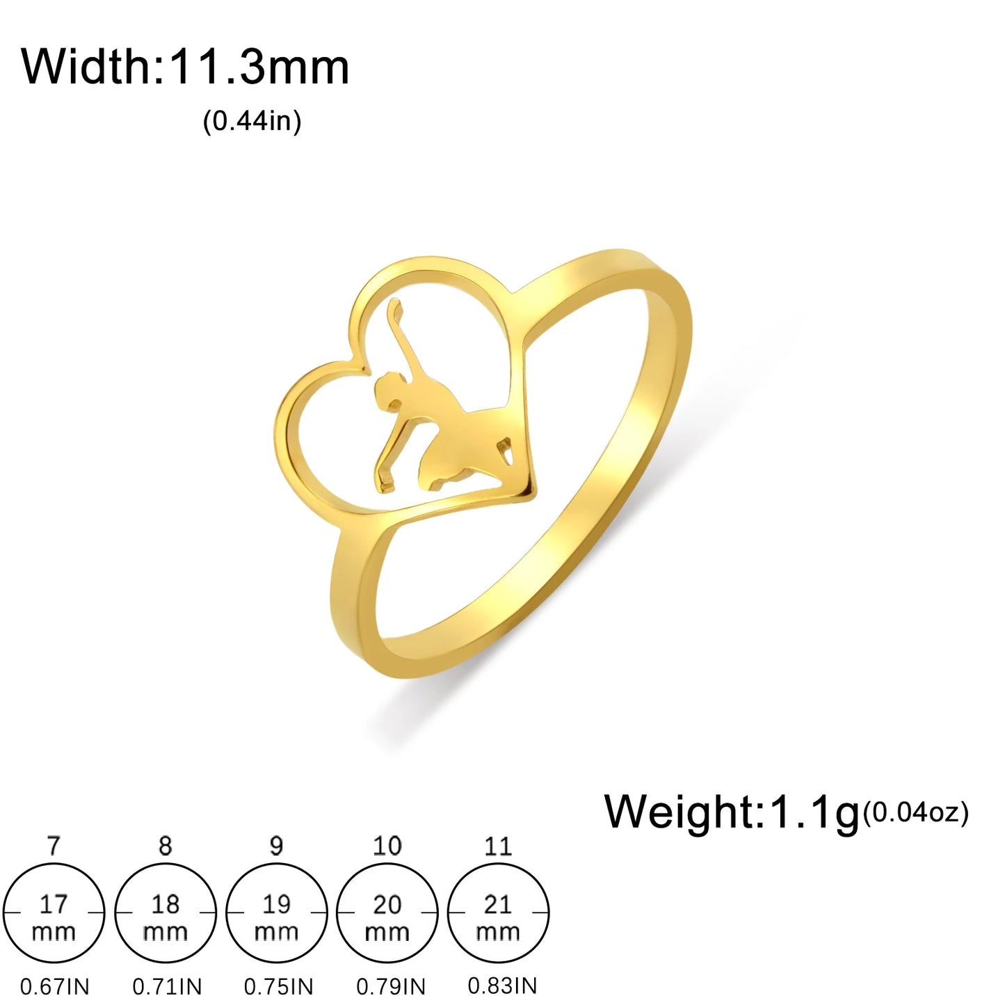 gold ballerina heart ring