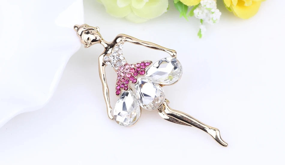The Tatum Ballerina Brooch crystal