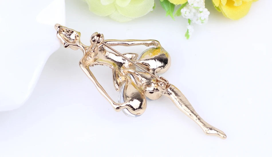 The Tatum Ballerina Brooch crystal