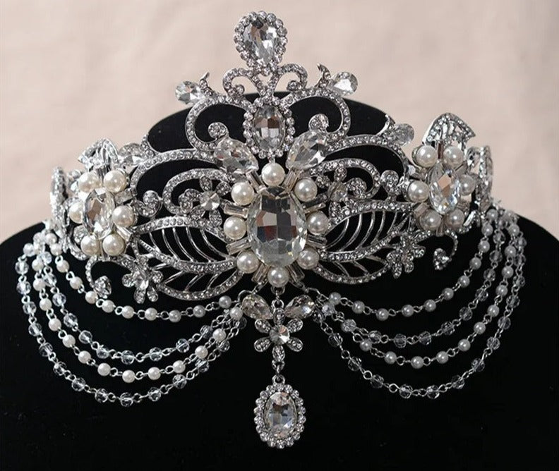Photo of crystal and pearl tiara