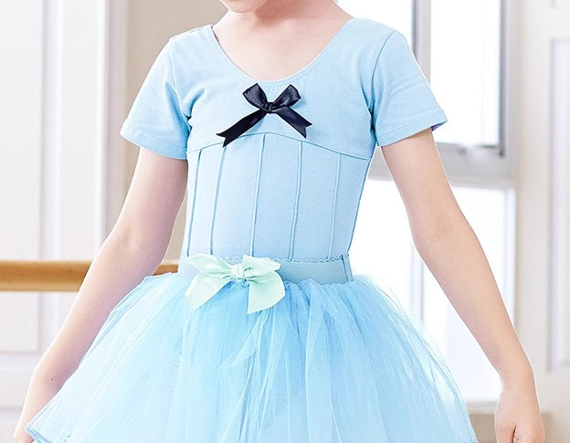 The Ari Leotard blue short sleeve leotard