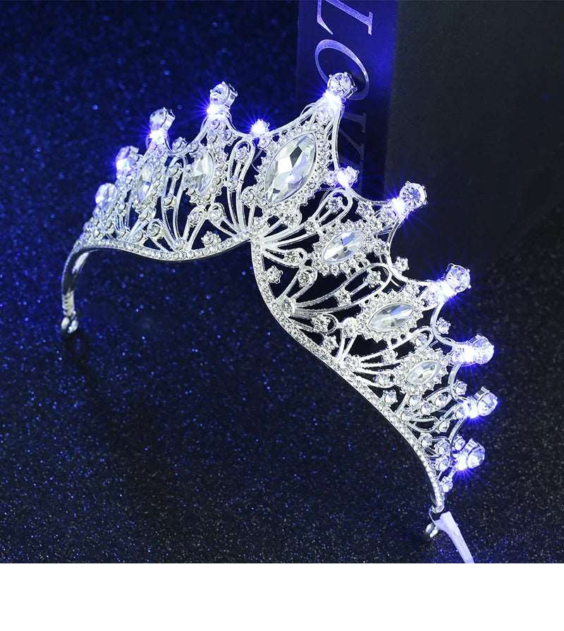 Crystal bridal and ballet tiara with lights