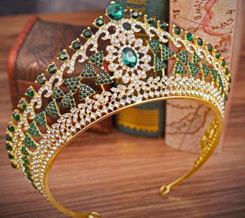 Green and clear crystal ballet bridal and YAGP tiara