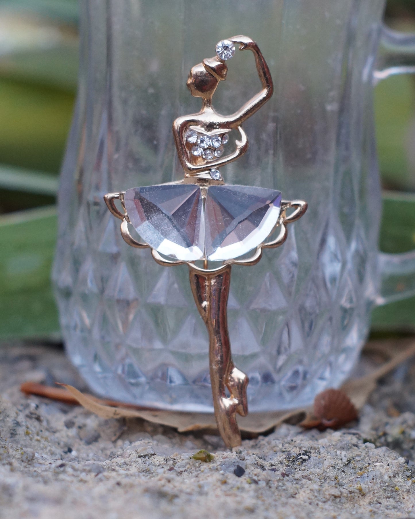 front of Raymonda Ballet Crystal Brooch Pin YAGP