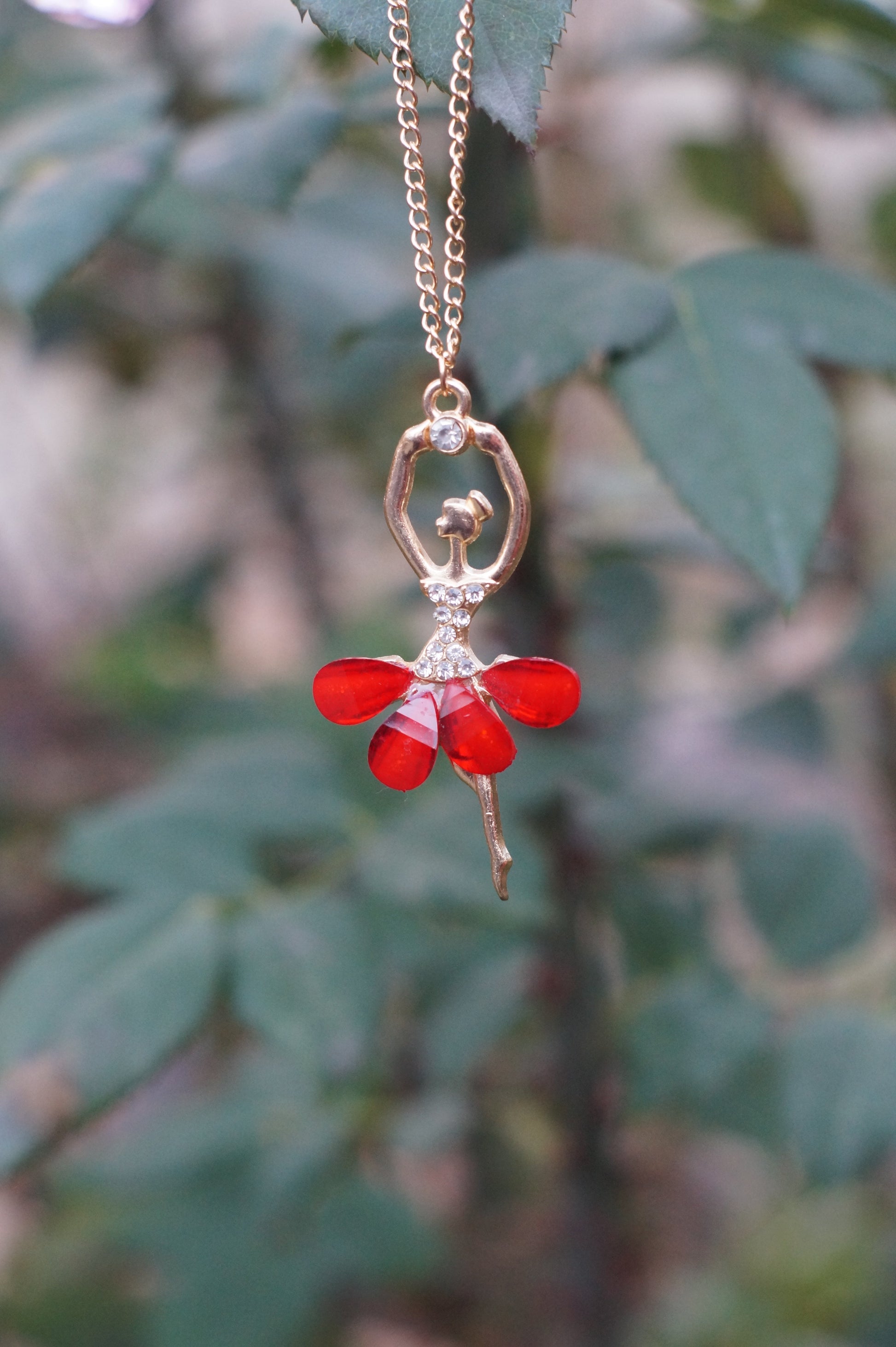 The Myra Ballerina Necklace red