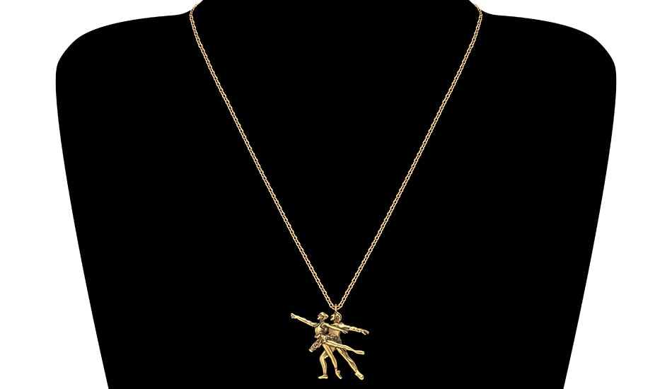 Pas de deux Necklace and Earring Set - Elegant Zinc Alloy Ballet Jewelry - Panache Ballet Boutique