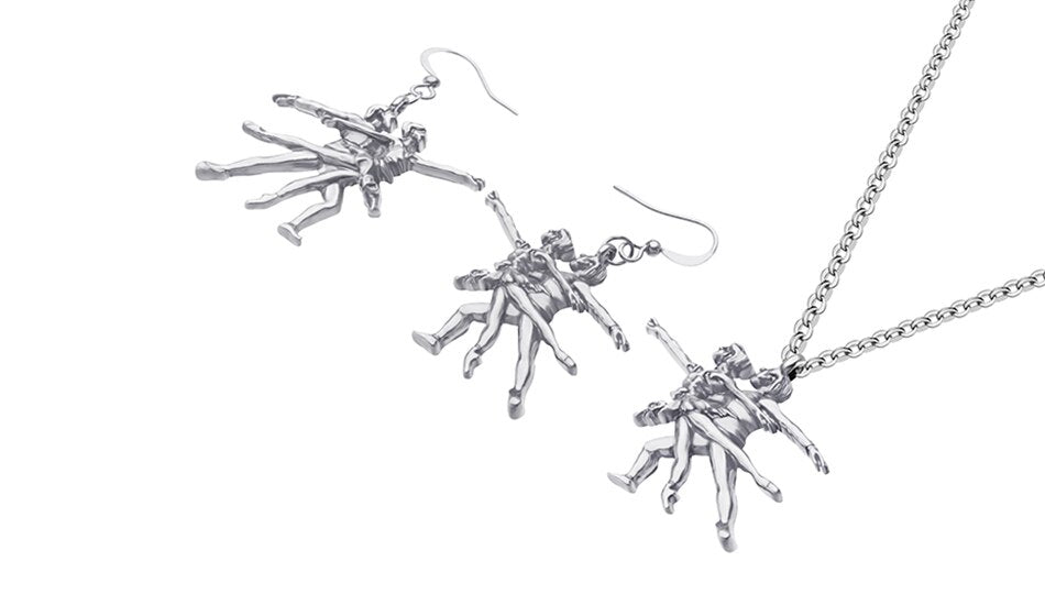 Pas de deux Necklace and Earring Set - Elegant Zinc Alloy Ballet Jewelry - Panache Ballet Boutique