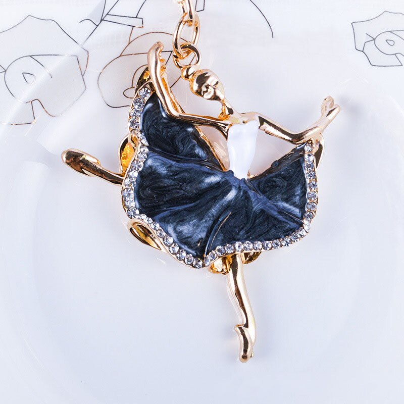 ballerina key chain in black