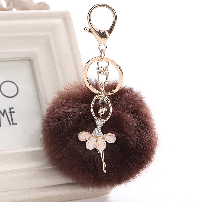 Pom Pom Ballerina Key Chain - Unique Ballet Accessories - Panache Ballet Boutique