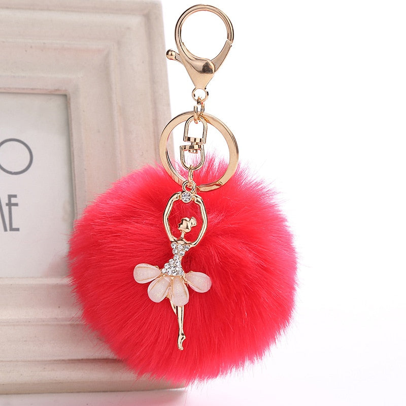 Pom Pom Ballerina Key Chain - Unique Ballet Accessories - Panache Ballet Boutique